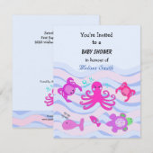 Invitation Baby Shower Sous l'Océan (Devant / Derrière)