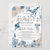 Invitation Baby shower sous-marin d'aquarelle enchanteur (Devant)