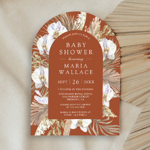 Invitation Baby Shower sous une Arche en Terre Cuite avec Orc