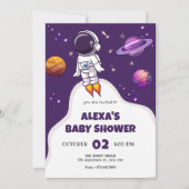 Invitation Baby shower spatial astronaute (Devant)