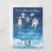 Invitation Baby shower spatial de l'astronaute (Devant)