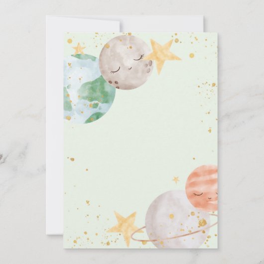 Invitation Baby shower spatial neutre (Dos)