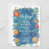 Invitation Baby shower spatial Planètes (Devant)