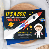 Invitation Baby shower spatial Rocket Boy