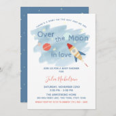 Invitation Baby shower spatial sur la lune (Devant / Derrière)