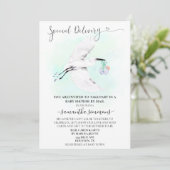 Invitation Baby shower spécial de livraison par courrier (Debout devant)