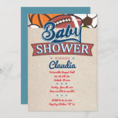 Invitation Baby shower sportif (Devant / Derrière)