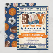 Invitation Baby shower sportif All Star (Devant / Derrière)