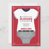 Invitation Baby shower sportif, Baseball, Rouge, B (Devant)