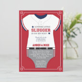 Invitation Baby shower sportif, Baseball, Rouge, B (Debout devant)