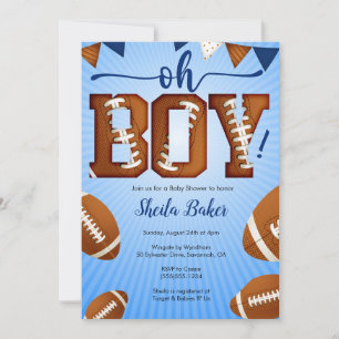 Invitation Baby shower sportif de football - Oh Boy