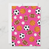 Invitation Baby shower sportif fille rose (Dos)