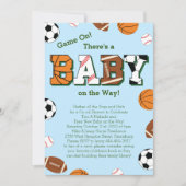 Invitation Baby shower Sportif Thème Co-ed (Devant)
