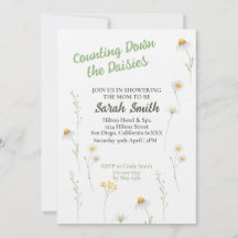 Invitation Baby shower Spring Daisy