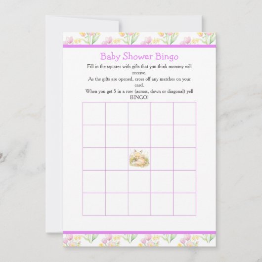 Invitation Baby shower Spring Fox (Devant)