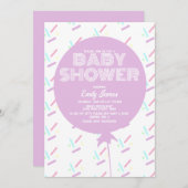 Invitation Baby shower Springle et Balloon Pastel Thème (Devant / Derrière)