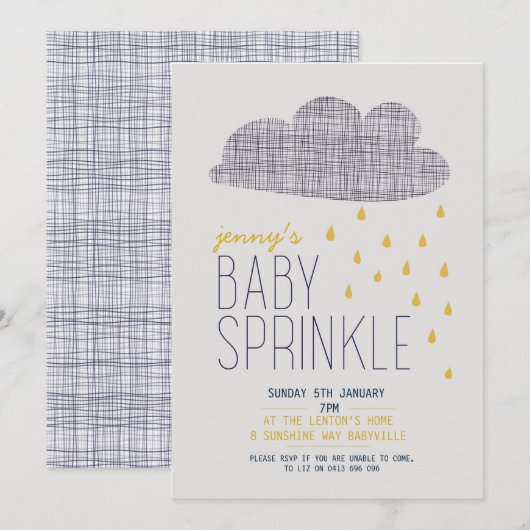 INVITATION baby shower SPRINKLE (Devant / Derrière)