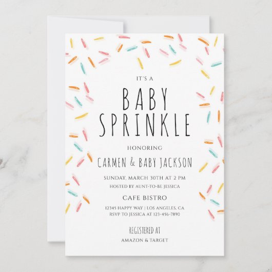 Invitation Baby Shower Sprinkle (Devant)