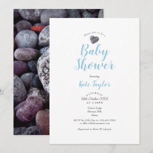 Invitation Baby Shower / Sprinkle Cœur de Galet Mignon