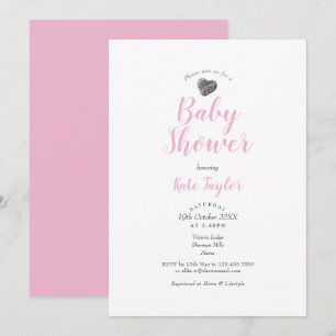Invitation Baby Shower / Sprinkle Cœur de Galet Mignon