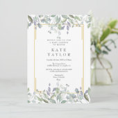 Invitation Baby Shower / Sprinkle de verdure champêtre (Debout devant)