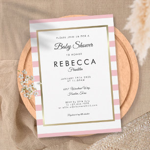 Invitation Baby-Shower / Sprinkle Rose Pâle Classique à Rayur