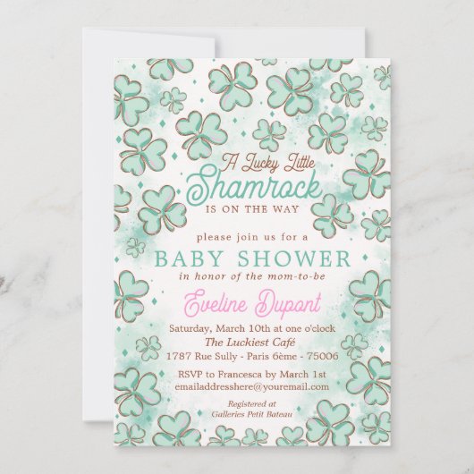 Invitation Baby shower st patrick (Devant)
