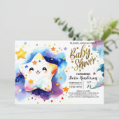 Invitation Baby shower Starry Stardust Dreams (Debout devant)