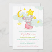 Invitation Baby shower Stars Moon (Devant)