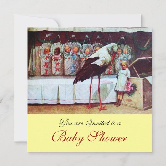 Invitation BABY SHOWER STORE 3, jaune (Devant)