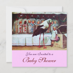 Invitation BABY SHOWER STORE 3, rose