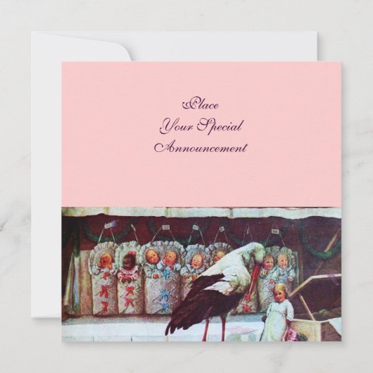 Invitation BABY SHOWER STORE 3, rose (Dos)