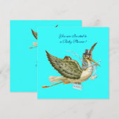 INVITATION BABY SHOWER STORK (Devant / Derrière)