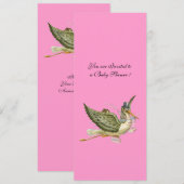 INVITATION BABY SHOWER STORK, (Devant / Derrière)