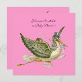 INVITATION BABY SHOWER STORK (Devant / Derrière)
