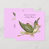 INVITATION BABY SHOWER STORK (Devant / Derrière)