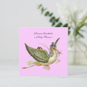 INVITATION BABY SHOWER STORK (Debout devant)