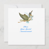 Invitation BABY SHOWER STORK, blanc (Dos)