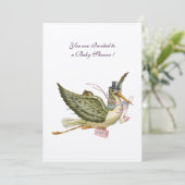Invitation BABY SHOWER STORK, papier feutre (Debout devant)