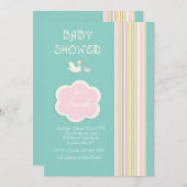 Invitation Baby shower Stripes (Devant / Derrière)