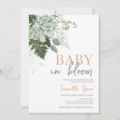 Invitation Baby shower Succulent (Devant)