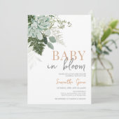 Invitation Baby shower Succulent (Debout devant)