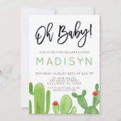 Invitation Baby shower Succulent Cactus Fiesta (Devant)