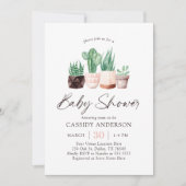 Invitation Baby shower Succulent de Boho Cactus (Devant)