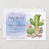 Invitation Baby shower succulent de cactus d'aquarelle de (Devant)