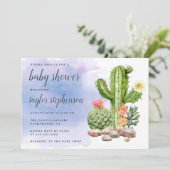 Invitation Baby shower succulent de cactus d'aquarelle de (Debout devant)