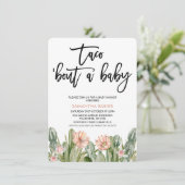 Invitation Baby shower Succulent de Fiesta Cactus Floral Rose (Debout devant)