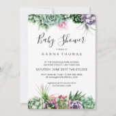 Invitation Baby shower Succulent du désert (Devant)