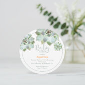 Invitation Baby shower Succulent mignon (Debout devant)