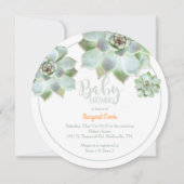 Invitation Baby shower Succulent mignon (Devant)